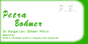 petra bohmer business card