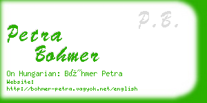 petra bohmer business card